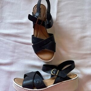 Born Black Leather Sandals